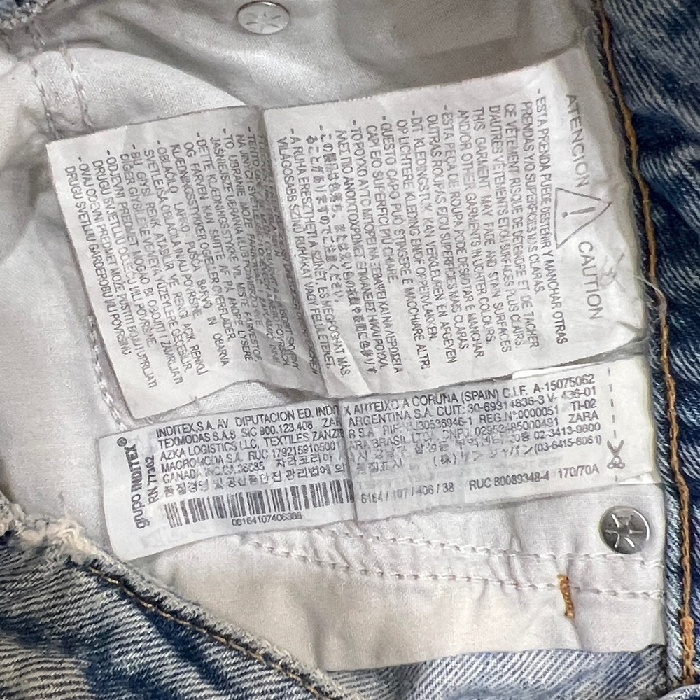 Zara Light Blue Distressed Denim Jeans Size 6 - Picture 11 of 11